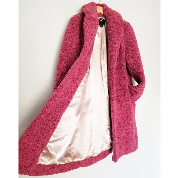 J. Crew Teddy Sherpa Topcoat Jacket Coat M Dried Rose Pink Romantic Preppy $248 - Picture 11 of 16